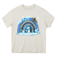 Cream winter   rainbow and snowman Heavy Core Tee - AdoDesignShop