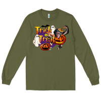 Army Green Trick Or Treat Chimpanzee Long Sleeve Tee - LillyAllenDesigns