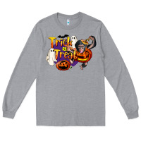 Heather Grey Trick Or Treat Chimpanzee Long Sleeve Tee - LillyAllenDesigns
