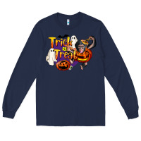 Navy Trick Or Treat Chimpanzee Long Sleeve Tee - LillyAllenDesigns