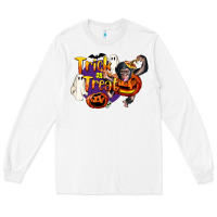 White Trick Or Treat Chimpanzee Long Sleeve Tee - LillyAllenDesigns
