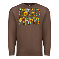 Chestnut Inked Mama Flowers Premium Sweatshirt - CowCowDesign