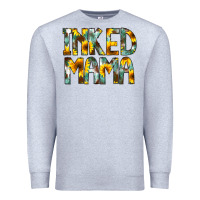 Heather Grey Inked Mama Flowers Premium Sweatshirt - CowCowDesign