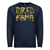 Navy Inked Mama Flowers Premium Sweatshirt - CowCowDesign