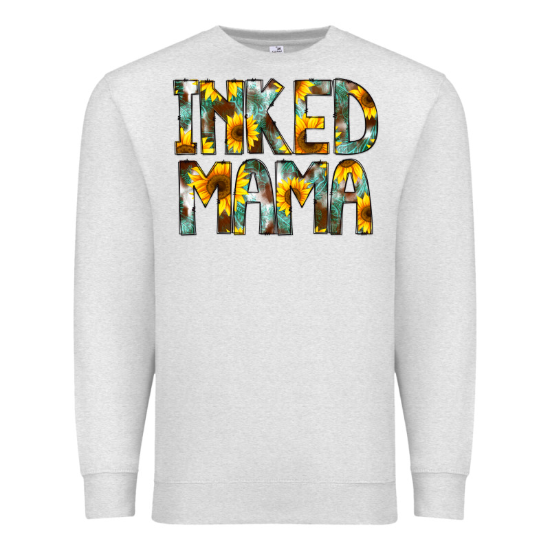 Inked Mama Flowers Premium Sweatshirt by CowCowDesign | Teevron