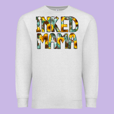 Inked Mama Flowers Premium Sweatshirt Designed By Cowcowdesign