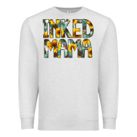 Oatmeal Heather Inked Mama Flowers Premium Sweatshirt - CowCowDesign