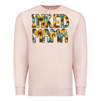 Pale Pink Inked Mama Flowers Premium Sweatshirt - CowCowDesign