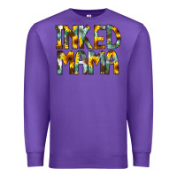 Purple Inked Mama Flowers Premium Sweatshirt - CowCowDesign