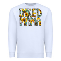 White Inked Mama Flowers Premium Sweatshirt - CowCowDesign
