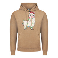 Vintage Coffee christmas llama Vintage Hoodie - MaliasSmallBusiness