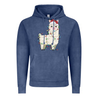 Vintage Denim christmas llama Vintage Hoodie - MaliasSmallBusiness