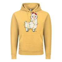 Vintage Mustard christmas llama Vintage Hoodie - MaliasSmallBusiness