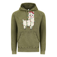 Vintage Olive christmas llama Vintage Hoodie - MaliasSmallBusiness