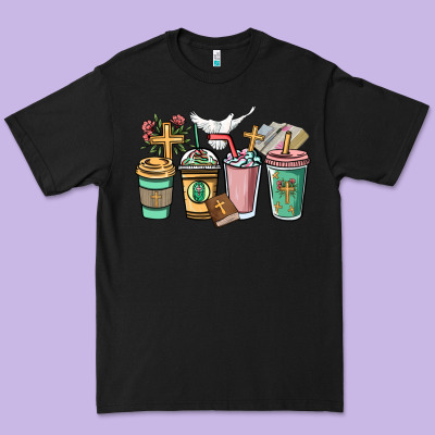 Faith Coffee Cups Premium Tee Designed By Nancycooperartshop