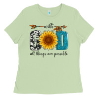 Matcha with god all things are possible Ladies Tee - Artiststas