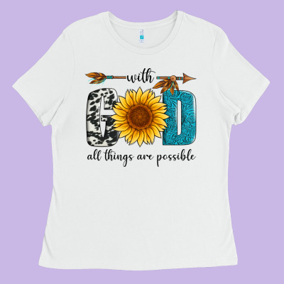 With God All Things Are Possible Ladies Tee Designed By Artiststas