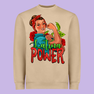 Latina Power Strong Woman Heavyweight Sweatshirt Designed By Jasminsmagicworld