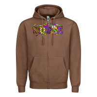Chestnut Mardi Gras Day nurse Zipper Hoodie - HowdyJamesFarm