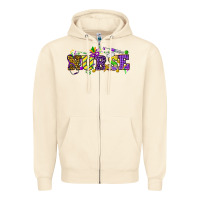 Sandshell Mardi Gras Day nurse Zipper Hoodie - HowdyJamesFarm
