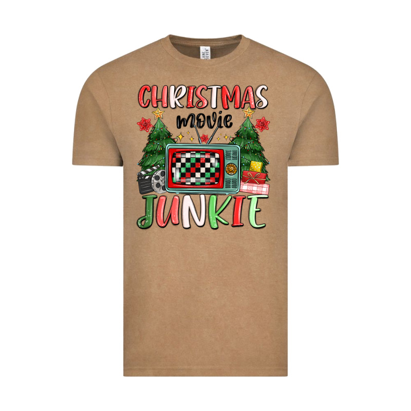 Christmas Movie Junkie Vintage Tee by MaliasSmallBusiness | Teevron