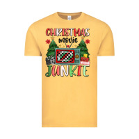 Vintage Mustard Christmas movie junkie Vintage Tee - MaliasSmallBusiness