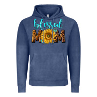 Vintage Denim blessed mom with sunflower Vintage Hoodie - NancyCooperArtShop