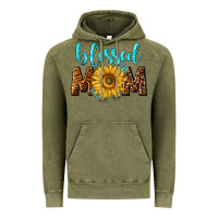 Vintage Olive blessed mom with sunflower Vintage Hoodie - NancyCooperArtShop