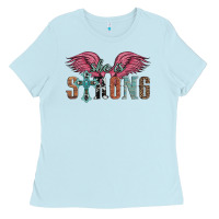 Baby Blue she is strong Ladies Tee - Artiststas