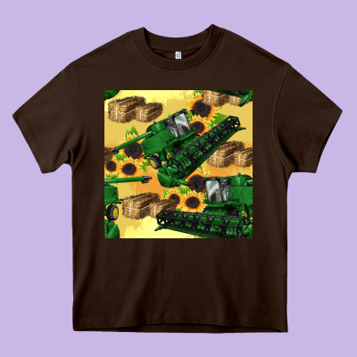 Harvester Seamless Pattern Heavy Core Tee Designed By Bundleandbundleshop