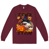 Burgundy Halloween Hedgehog Trick Or Treat Long Sleeve Tee - LillyAllenDesigns
