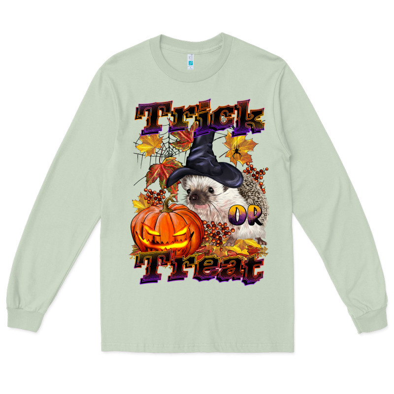 Halloween Hedgehog Trick Or Treat Long Sleeve Tee by LillyAllenDesigns | Teevron