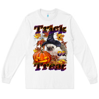White Halloween Hedgehog Trick Or Treat Long Sleeve Tee - LillyAllenDesigns