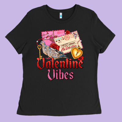 Valentine Vibes Ladies Tee Designed By Adodesignshop