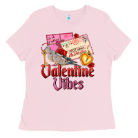 Bubblegum Pink valentine vibes Ladies Tee - AdoDesignShop