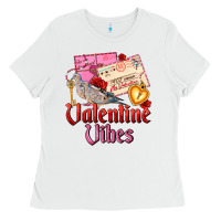White valentine vibes Ladies Tee - AdoDesignShop
