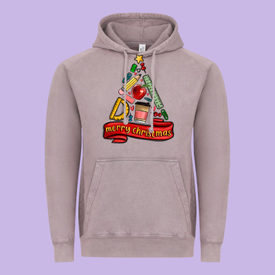Teacher Tools Christmas Tree Vintage Hoodie Designed By Maliassmallbusiness