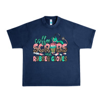 Navy coffee scrubs and rubber gloves Urban Heavy Tee - MaliasSmallBusiness