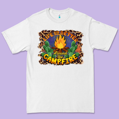 Life Is Better Around The Campfire Premium Tee Designed By Barkaloodesign