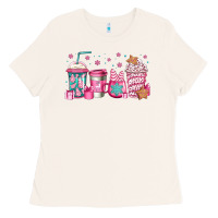Bone pink Christmas coffee Ladies Tee - Jasminsmagicworld