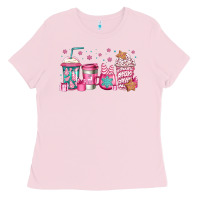 Bubblegum Pink pink Christmas coffee Ladies Tee - Jasminsmagicworld