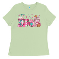 Matcha pink Christmas coffee Ladies Tee - Jasminsmagicworld