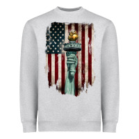 Heather Grey statue of liberty torch Heavyweight Sweatshirt - BarkalooDesign