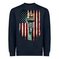 Navy statue of liberty torch Heavyweight Sweatshirt - BarkalooDesign