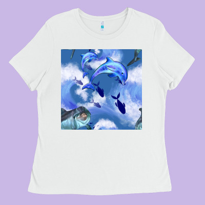 Dolphins Ladies Tee Designed By Bundleandbundleshop