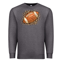 Charcoal Heather American Football Leopard Premium Sweatshirt - CowCowDesign
