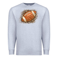 Heather Grey American Football Leopard Premium Sweatshirt - CowCowDesign
