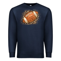 Navy American Football Leopard Premium Sweatshirt - CowCowDesign