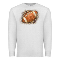 Oatmeal Heather American Football Leopard Premium Sweatshirt - CowCowDesign