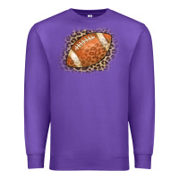 Purple American Football Leopard Premium Sweatshirt - CowCowDesign